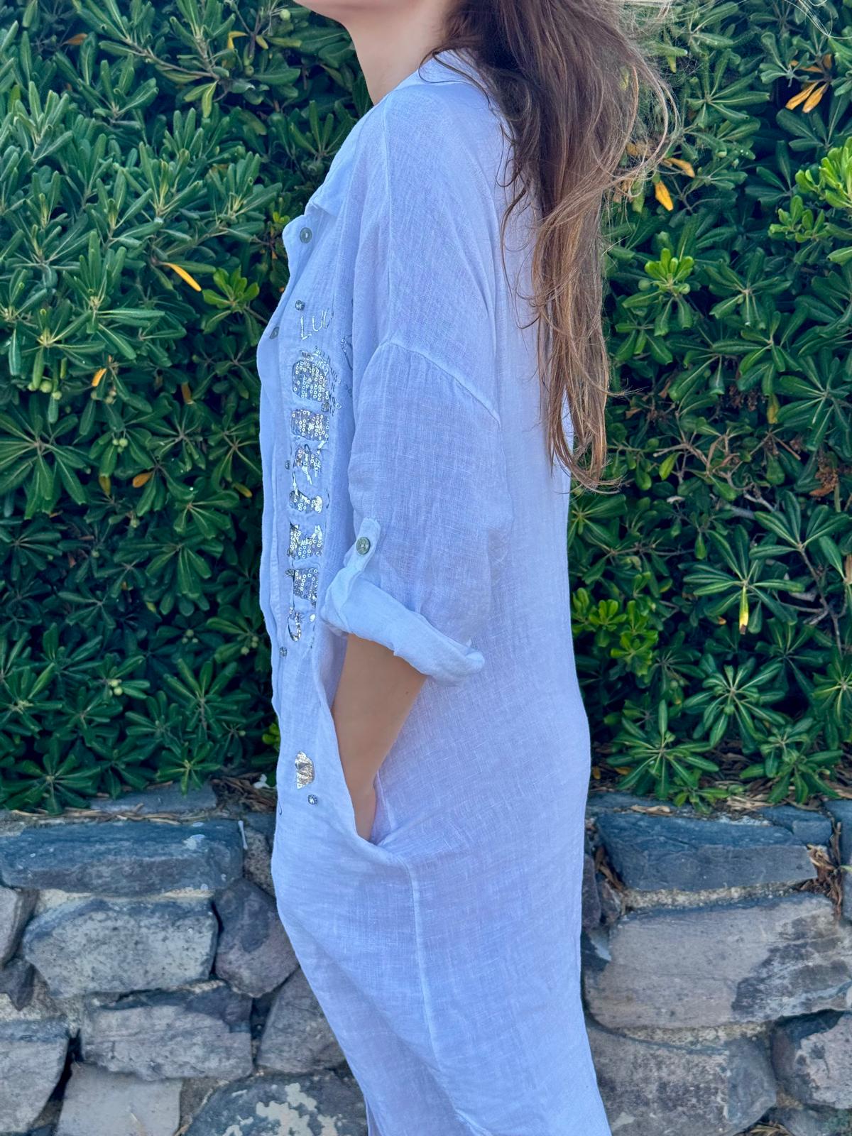 Iseo - Vestido Camisola de Lino Frescura Italiana