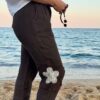 Adamello – Pantalón con Flores de Lino