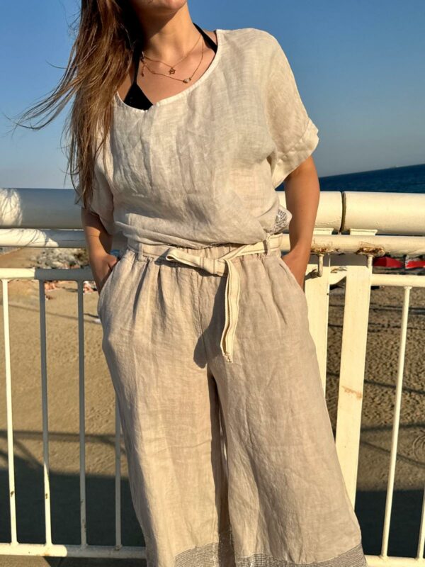 Cadini – Blusa de Lino con Brillo