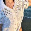 Civetta – Blusa de Lino con Encaje Bordado y Crochet