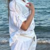 Civetta – Blusa de Lino con Encaje Bordado y Crochet