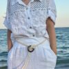 Civetta – Blusa de Lino con Encaje Bordado y Crochet