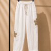 Adamello – Pantalón con Flores de Lino
