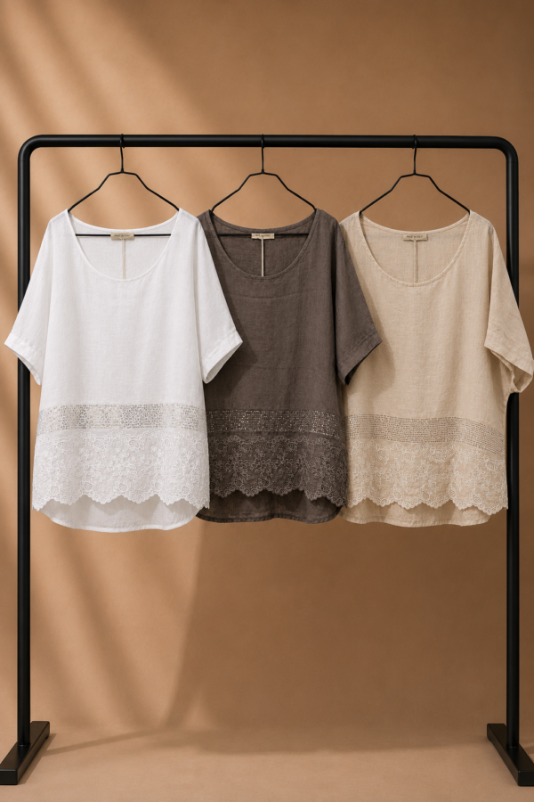 Cadini – Blusa de Lino con Brillo