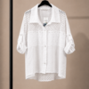 Civetta – Blusa de Lino con Encaje Bordado y Crochet