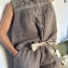 Ambrizzola - Top de Lino sin Mangas con Bordado