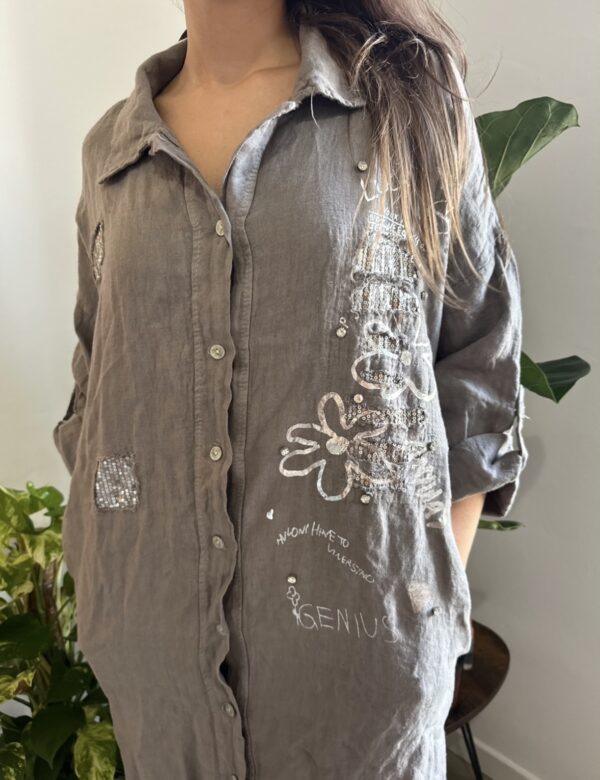 Iseo - Vestido Camisola de Lino Frescura Italiana