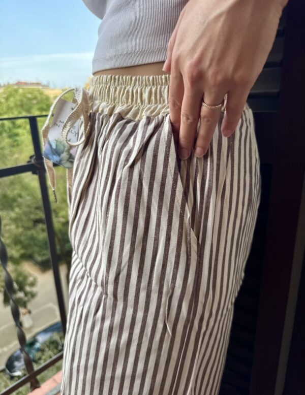 Sella - Pantalón de Lino a Rayas