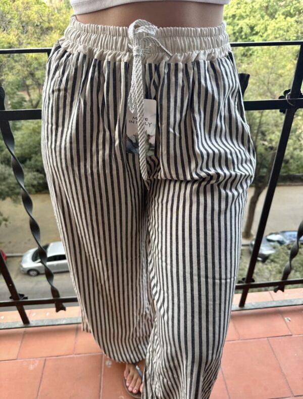 Sella - Pantalón de Lino a Rayas