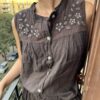 Ambrizzola - Top de Lino sin Mangas con Bordado